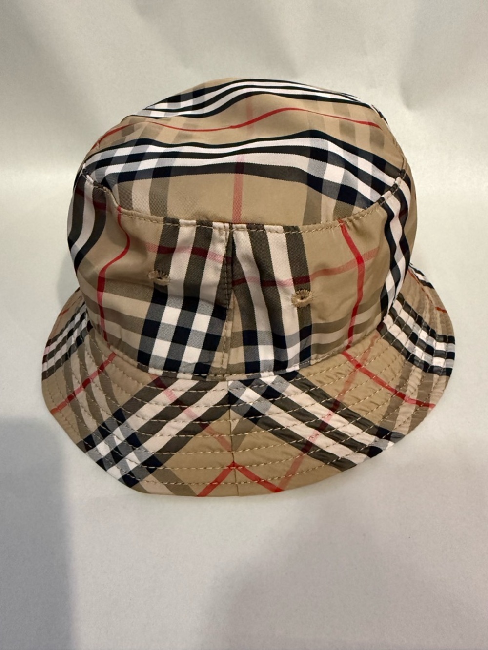 Burberry Technical Cotton Vintage Check Bucket Hat in Archive Beige Size O/S - Picture 2 of 5